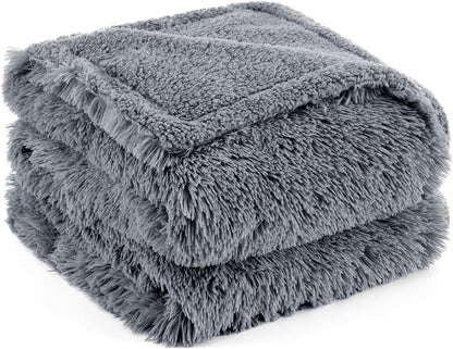 Waterproof Dog Blankets Large - 127X152Cm Dog Bed Blankets Washable for Large Dogs and People, Fluffy Pet Blanket for Sofa Bed Protector, Grey