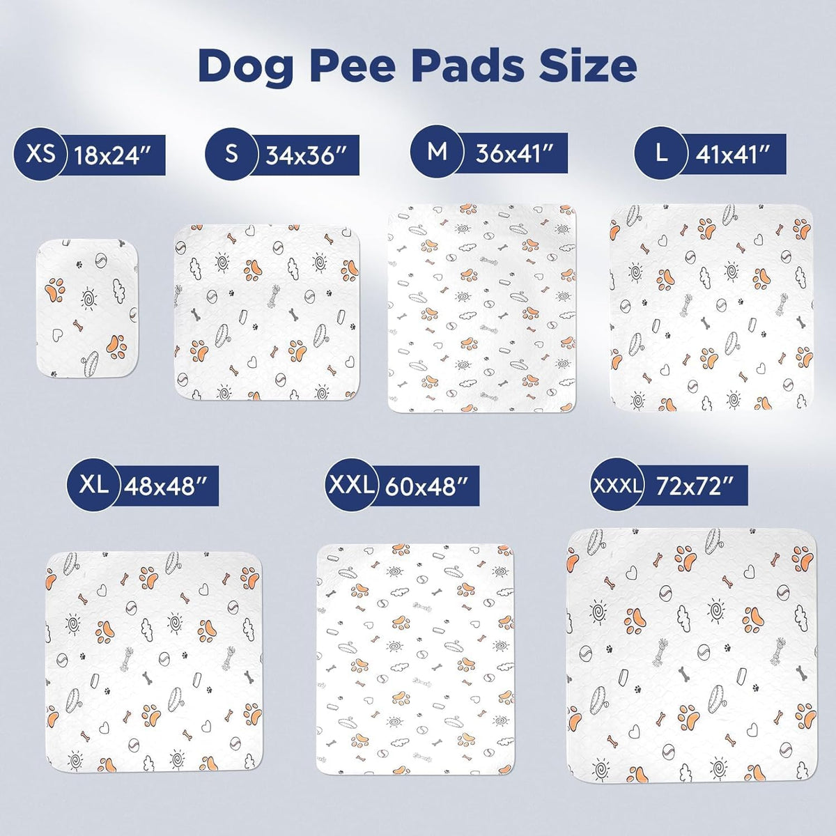 Washable Pee Pads for Dogs, Super Absorbent, 2 Pack 18"X24" Gray