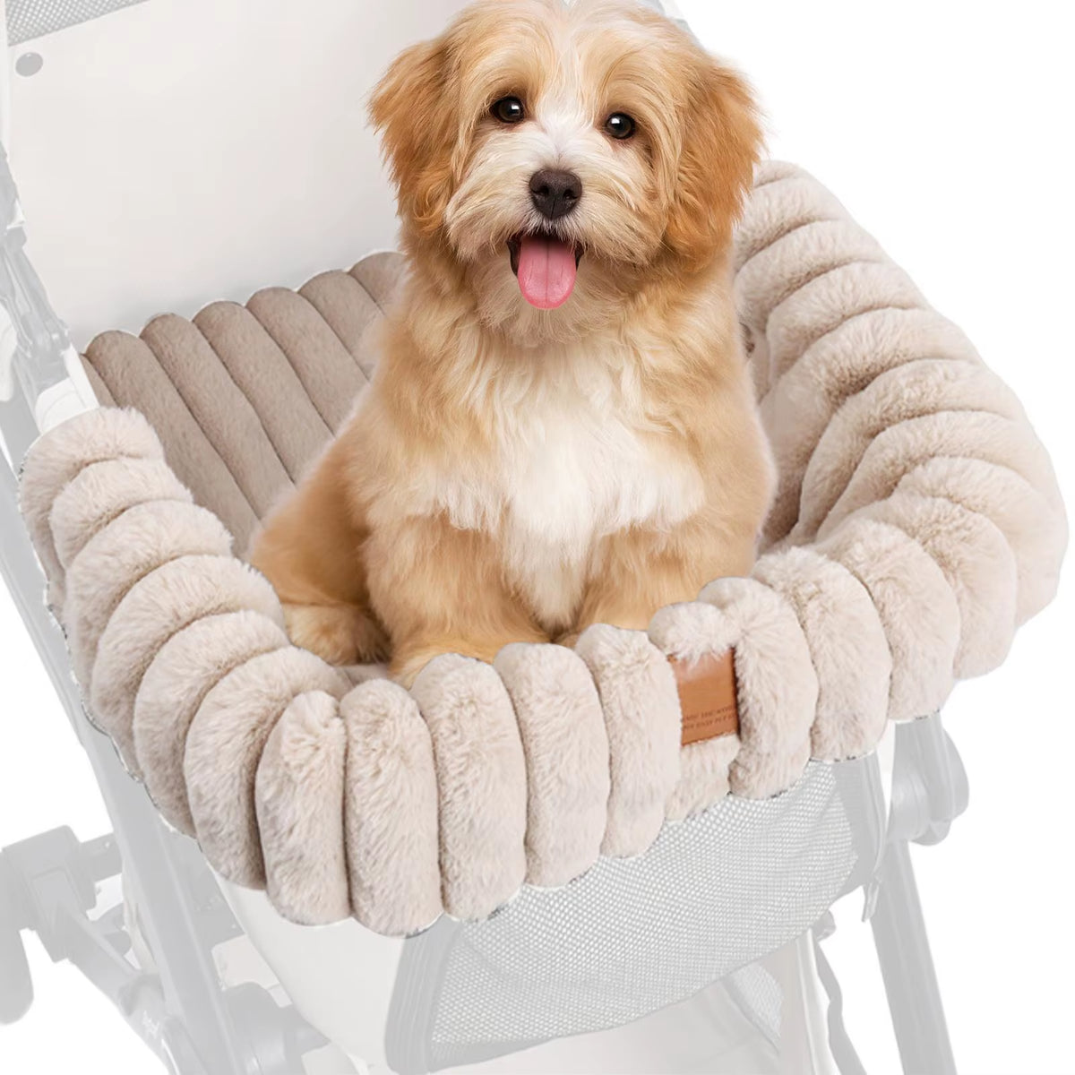 Dog Stroller Mat Warm Plush Washable Blanket Magnetic Buckle Stroller Cushion Cover for Pets for Outdoor Indoor Travel Cats