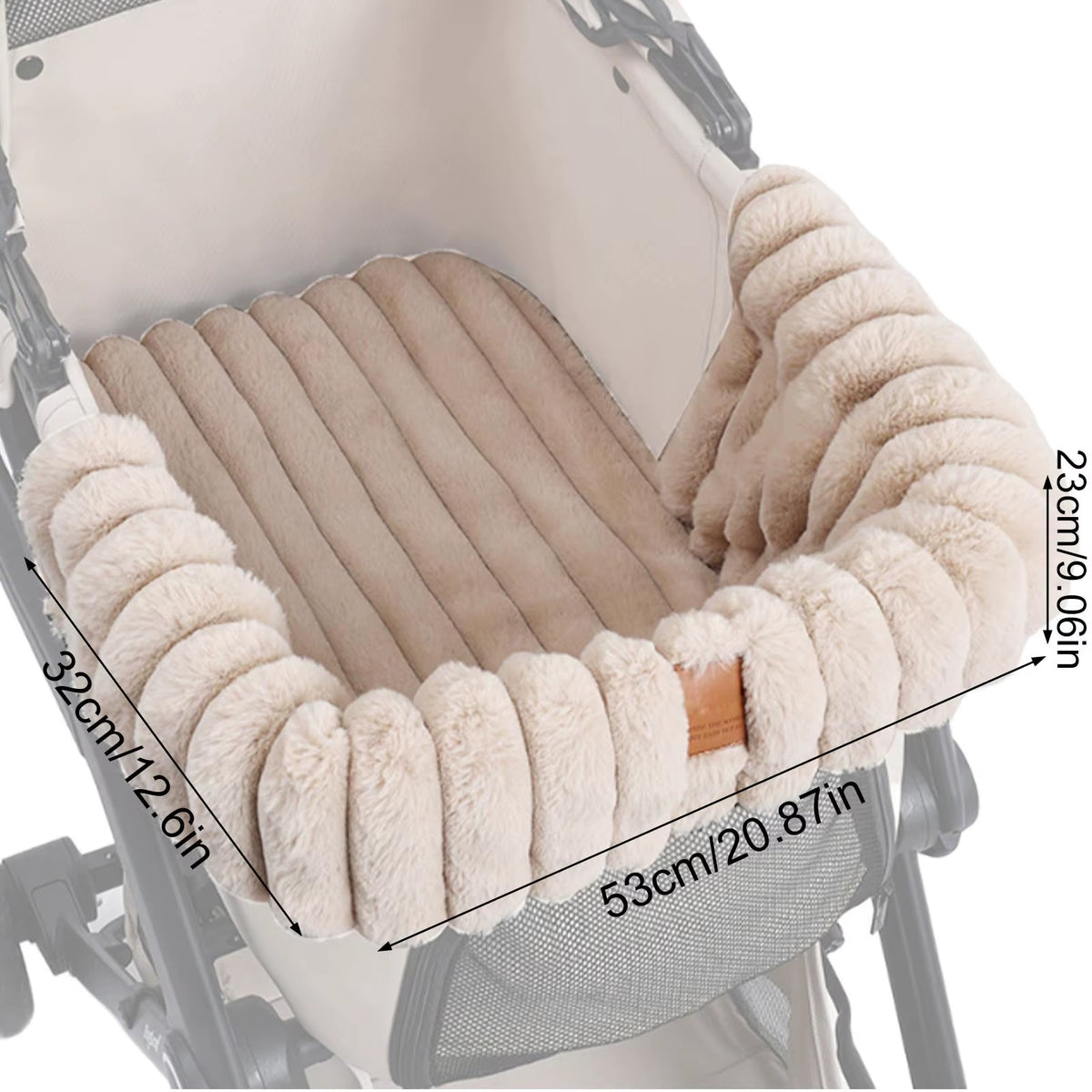 Dog Stroller Mat Warm Plush Washable Blanket Magnetic Buckle Stroller Cushion Cover for Pets for Outdoor Indoor Travel Cats