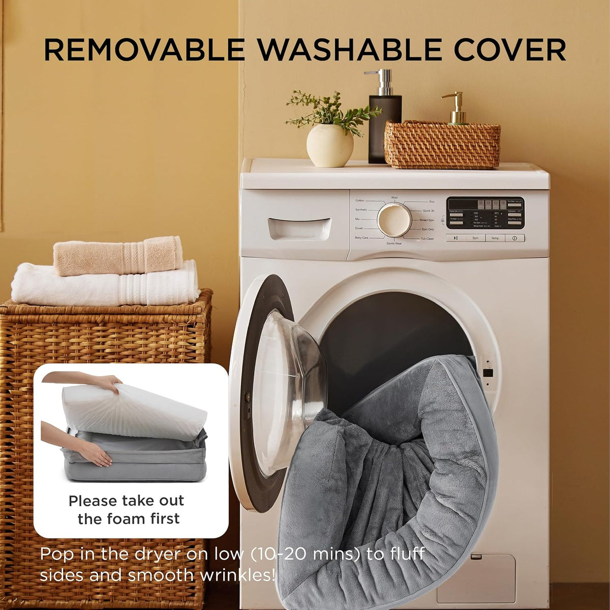 Medium Dog Bed Sofa - Washable Orthopedic Dog Couch, 71X58X16Cm