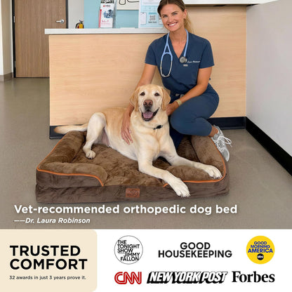 Medium Dog Bed Sofa - Washable Orthopedic Dog Couch, 71X58X16Cm